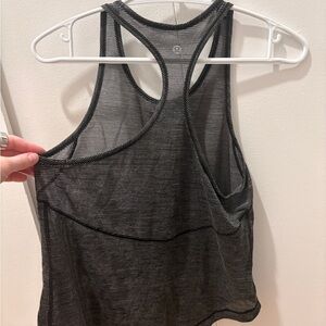 lululemon athletica Black Sheer Striped Racerback Tank